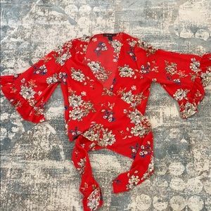 Red Flowy Adjustable Top